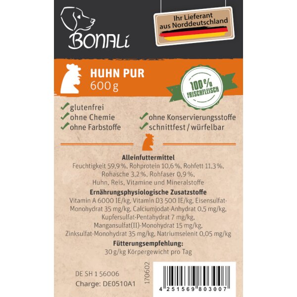 Hundewurst Huhn pur 600g