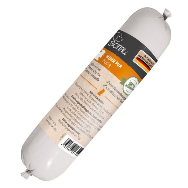 12x Hundewurst Huhn pur 600g