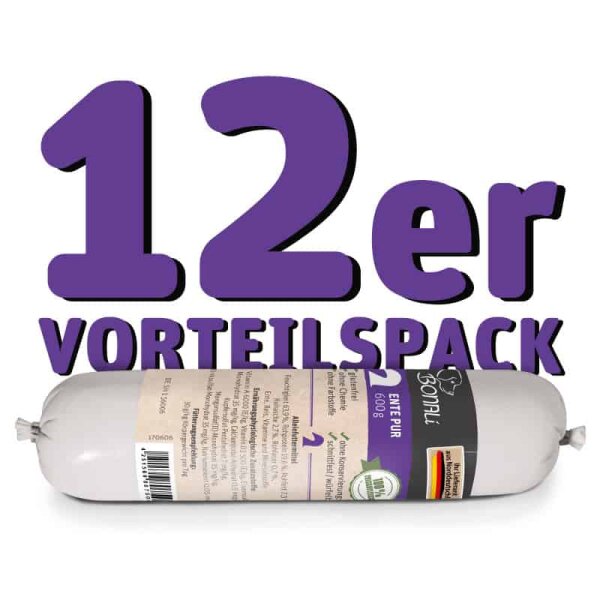 12x Hundewurst Ente pur 600g