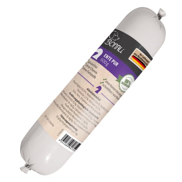 12x Hundewurst Ente pur 600g