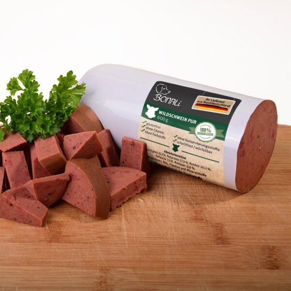 12x Hundewurst Wildschwein pur 600g