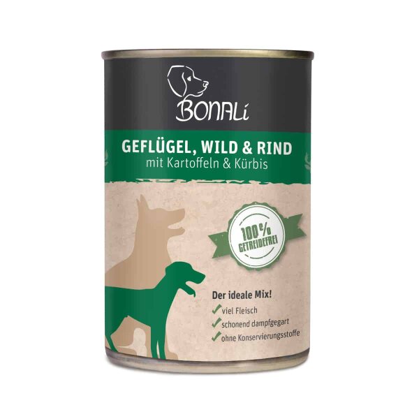 6x Geflügel, Wild & Rind 400g - Sparset