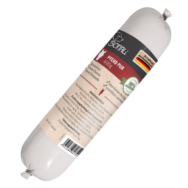 Hundewurst Pferd pur 600g - weiche Produktion